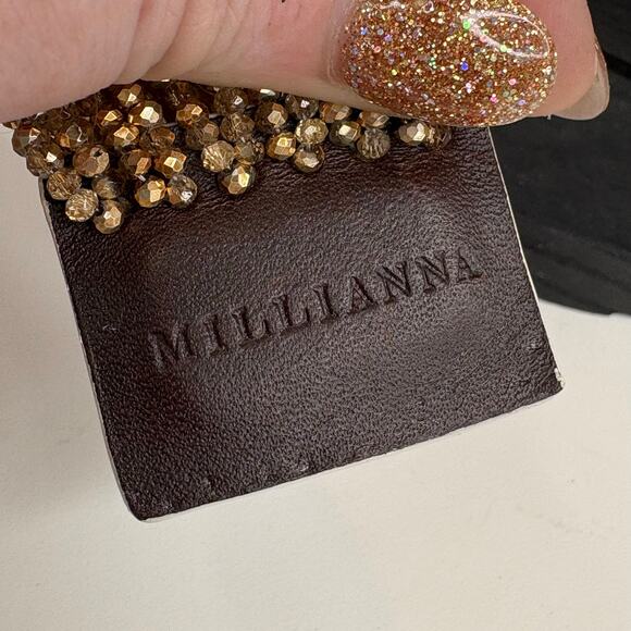 Millianna Gold Magnetic Multistrand Beaded Snakeskin Bracelet 6.5" - Picture 3 of 4